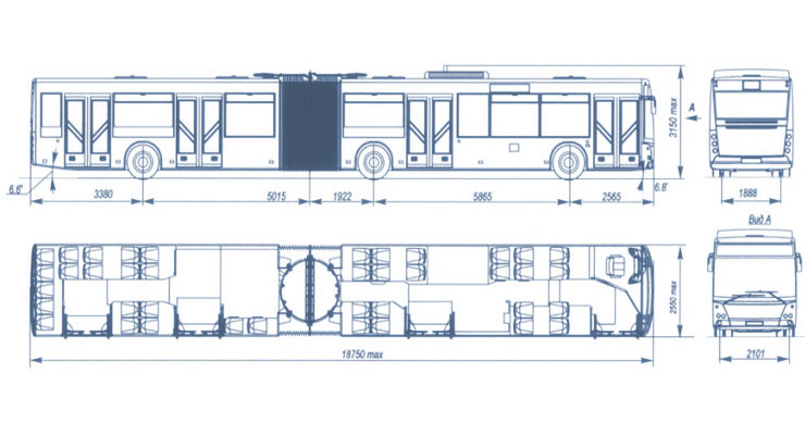 схема маз 205069, схема автобуса маз 205069