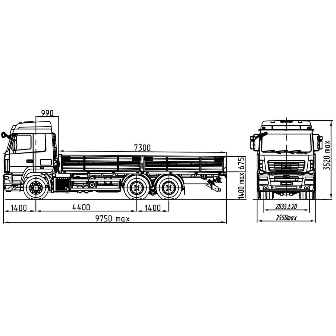 Бортовой МАЗ 6312Е8-520-015